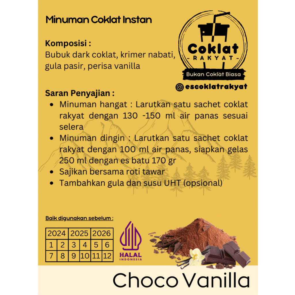 

Minuman Coklat Bubuk Rasa Vanilla (Choco Vanilla)