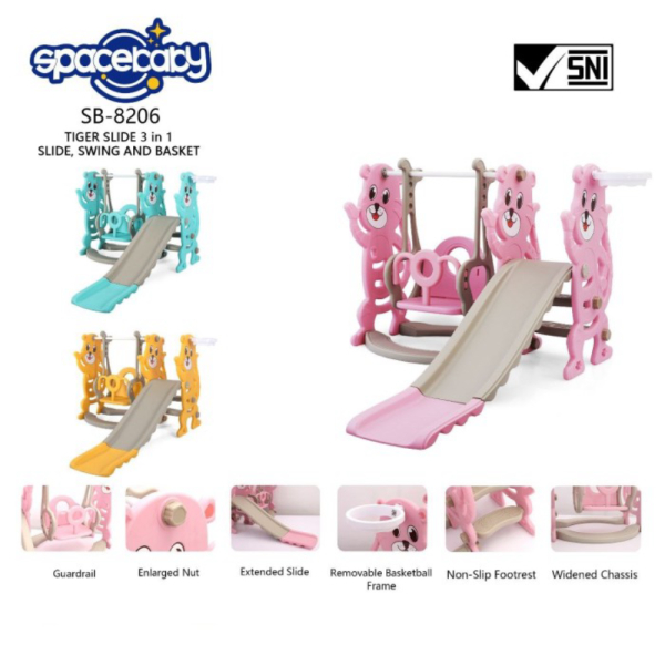 Mainan Anak Perosotan 3 in 1 Slide Model Dino SB-8206