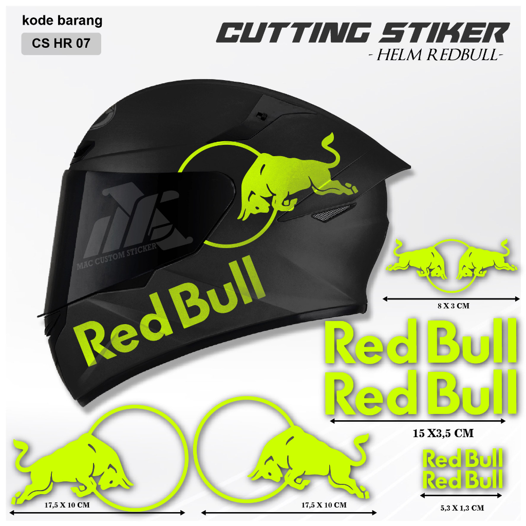 BARU_ CUTTING STICKER HELM FULL FACE - STIKER LIS VARIASI HELM REDBULL BEST SELLER SEPASANG MURAH