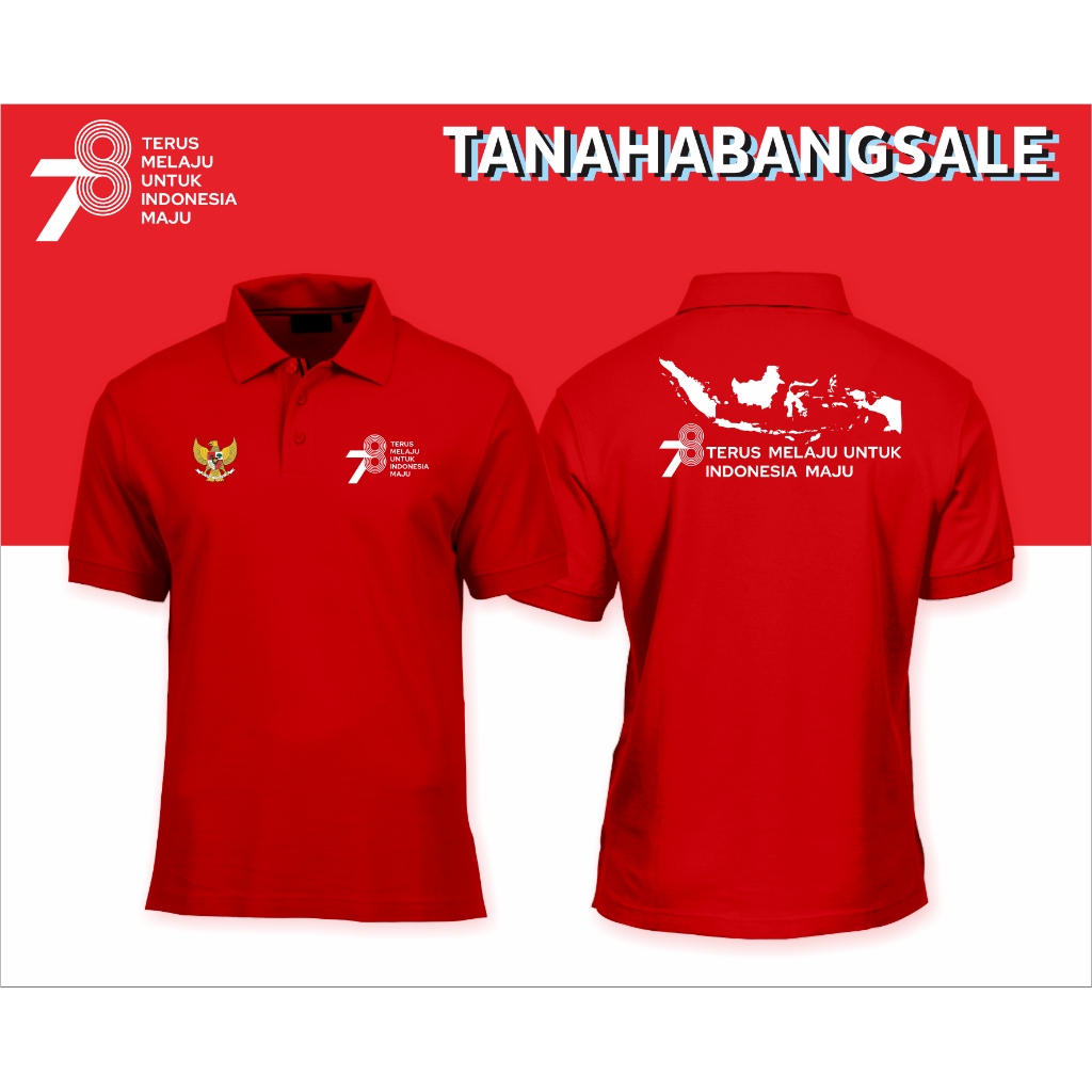 Polo Kaos Pria Tujuh Belasan Agustus Atasan Wanita Pria Jumbo Dewasa Agustusan Terbaru 2023 Bju 17An