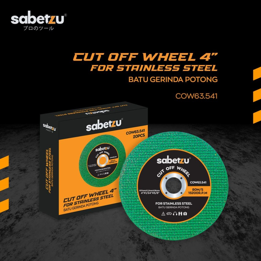 Mata gerinda batu potong besi 4 inch cutting wheel 4"for stainless Sabetzu - cutt off wheel batu ger