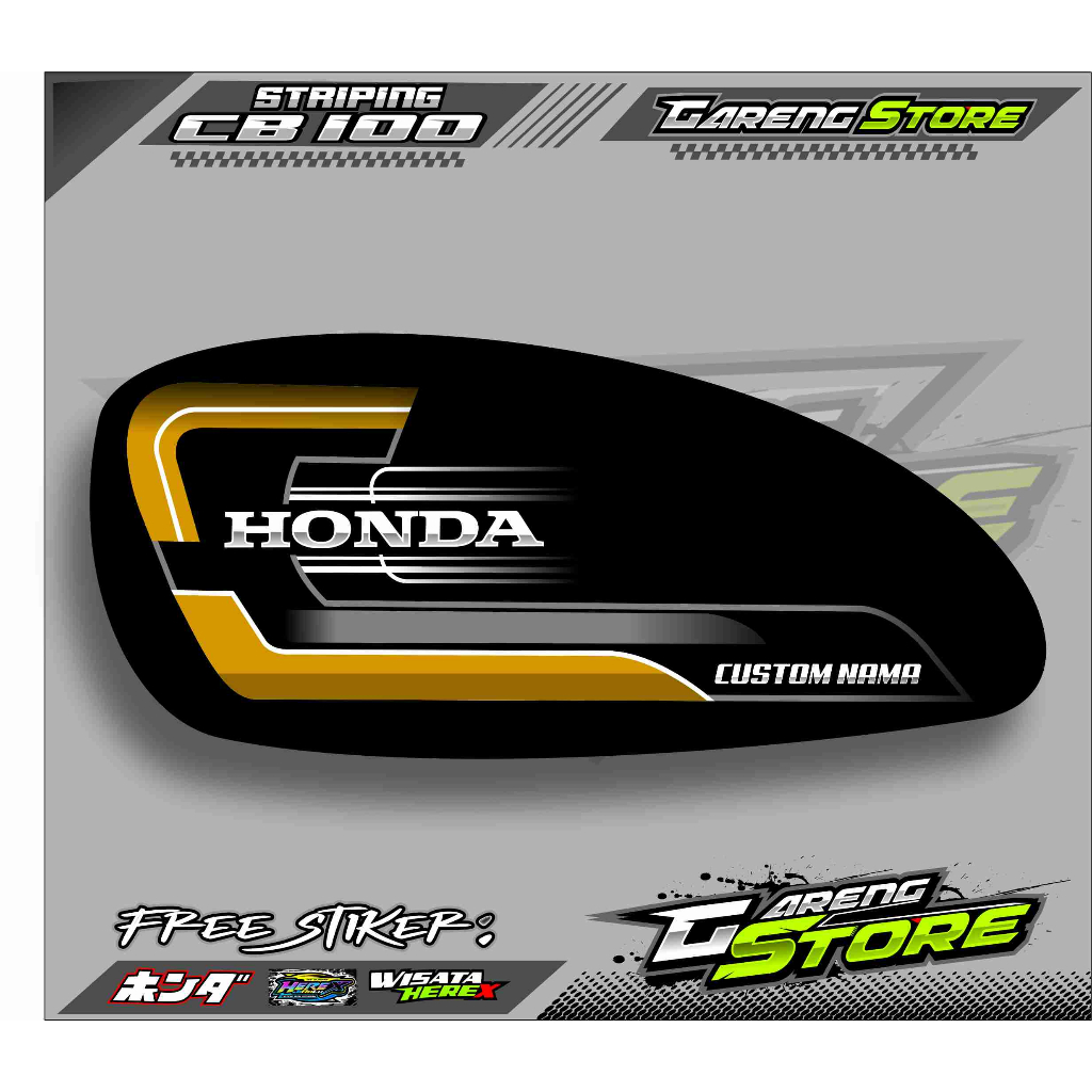 STRIPING VARIASI CB 100 HEREX / STICKER MOTOR CB 100 CUSTOM NAMA