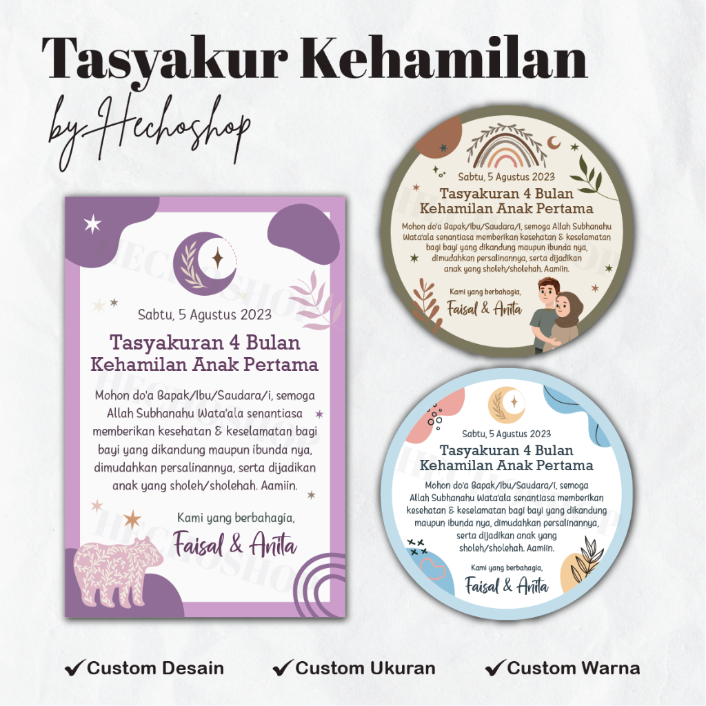 

Stiker/Kartu Tasyakuran 4/7 Bulan Kehamilan BATCH 9 [HECHOSHOP]