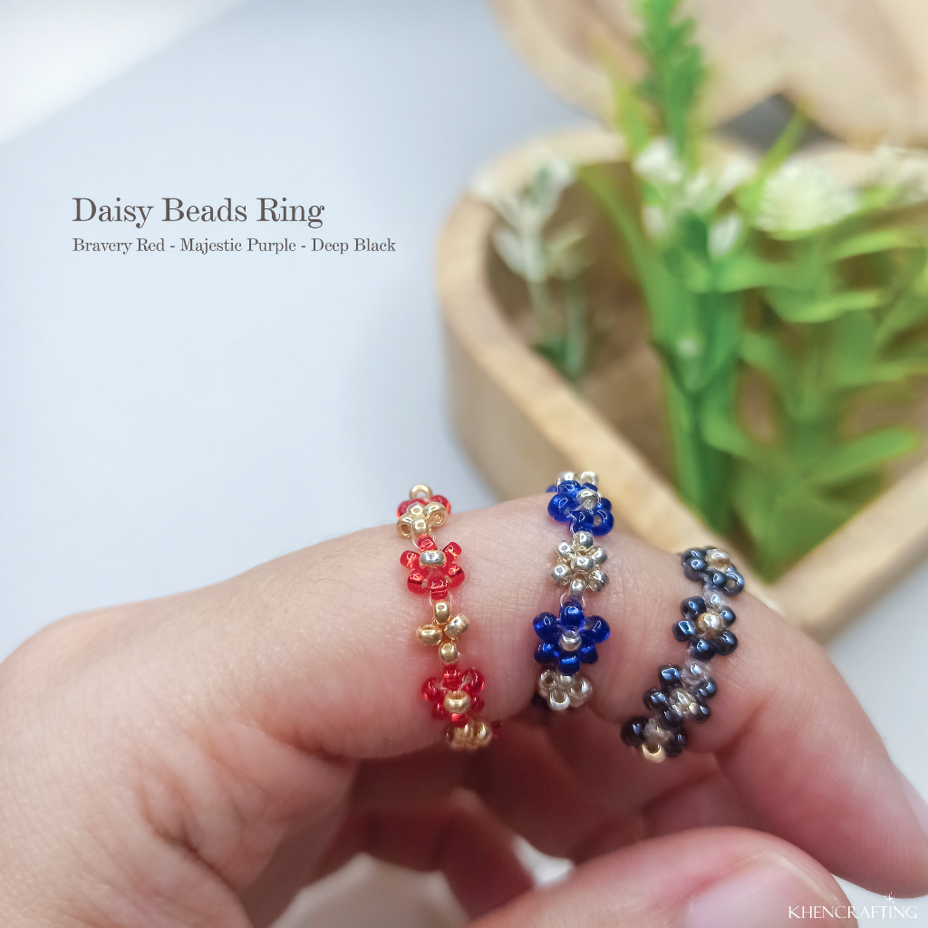 Khen Crafting | Daisy Beads Ring | Korean Style | Miyuki Beads | Customizable