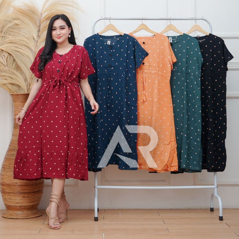 Daster Andin Viral Motif Polkadot | ANDIN DRESS RAYON PREMIUM NO 1  BUSUI TERMURAH