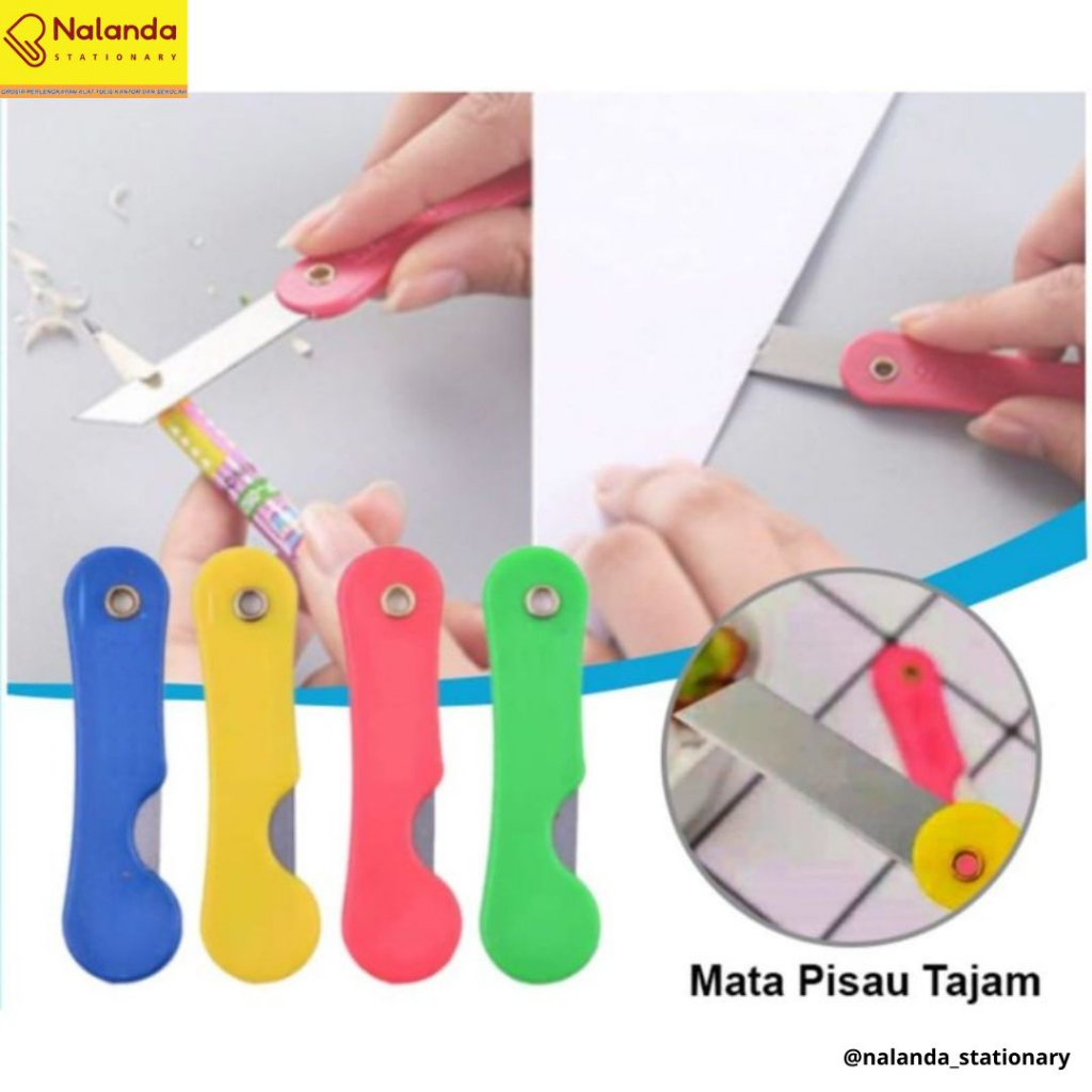 

CUTTER PISAU LIPAT KECIL WARNA - Pisau Lipat Mini