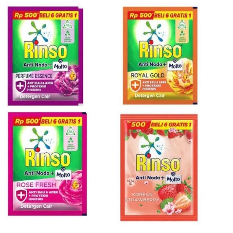 RINSO liquid cair sachet renceng 500 || rinso anti noda cair renceng