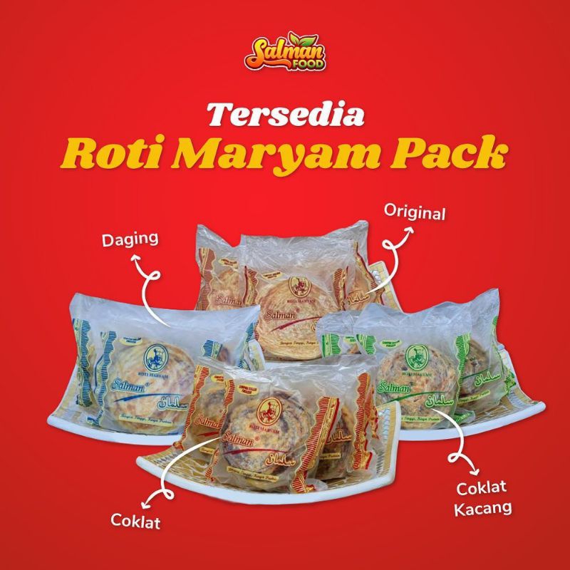 

ROTI MARYAM SALMAN-ROTI MARYAM-MARYAM ORIGINAL-COKLAT-COKLAT KACANG-DAGING-ROTI CANAI