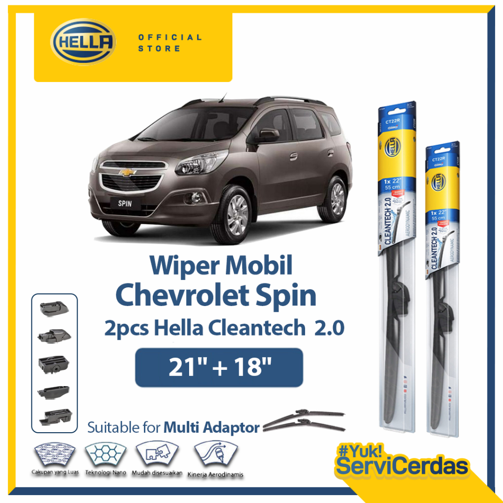 Wiper Mobil CHEVROLET Spin (21”+18”) - HELLA Cleantech 2.0