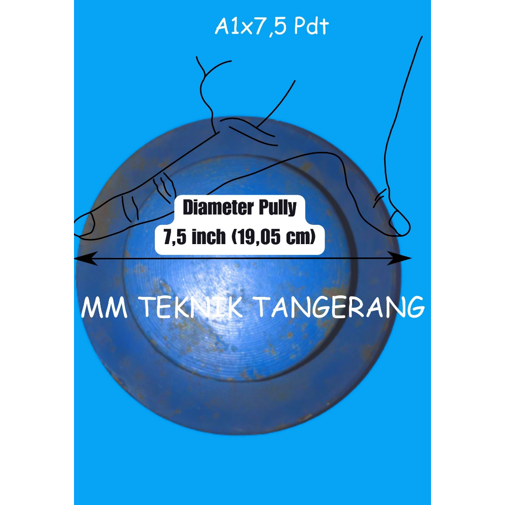 Pully A1 x 7,5" Padat Besi Ancuran Poli A1 x 7,5 inchi Pulley Cor besi Anc 7,5 inch A1x7,5" A1x7,5" 