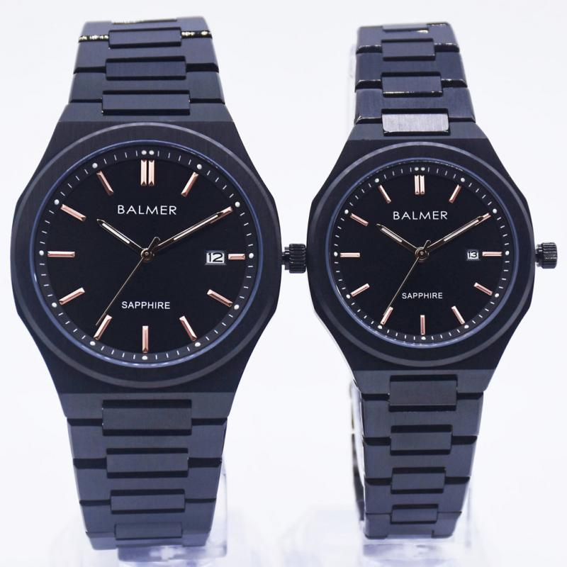 JAM TANGAN BALMER COUPLE B.2710MB/LB BLACK ORIGINAL