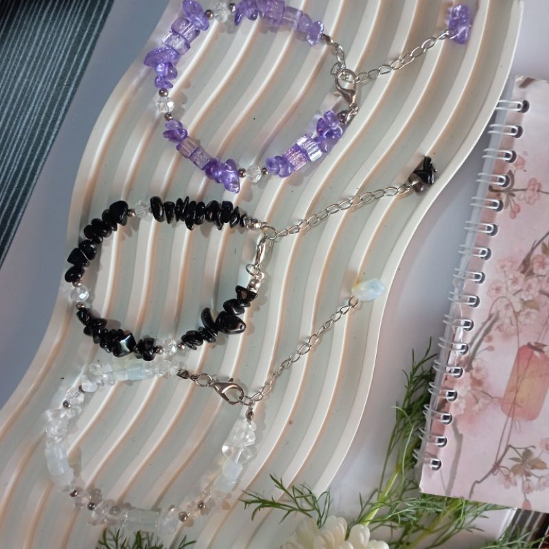 Gelang batu Alam /Gelang batu asli / Gelang batu kerikill / Gelang wanita