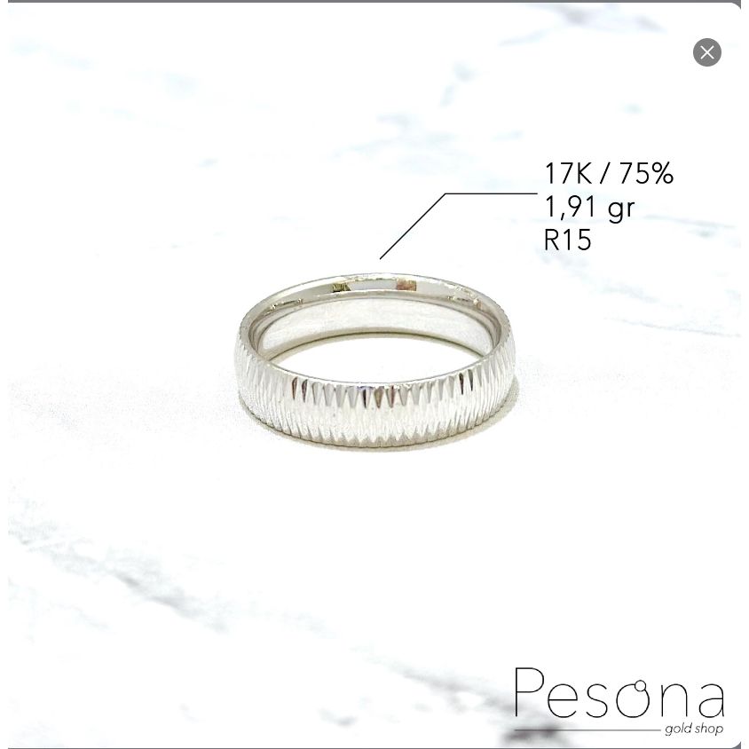 Katalog Cincin Emas Putih Kadar 17K/75%