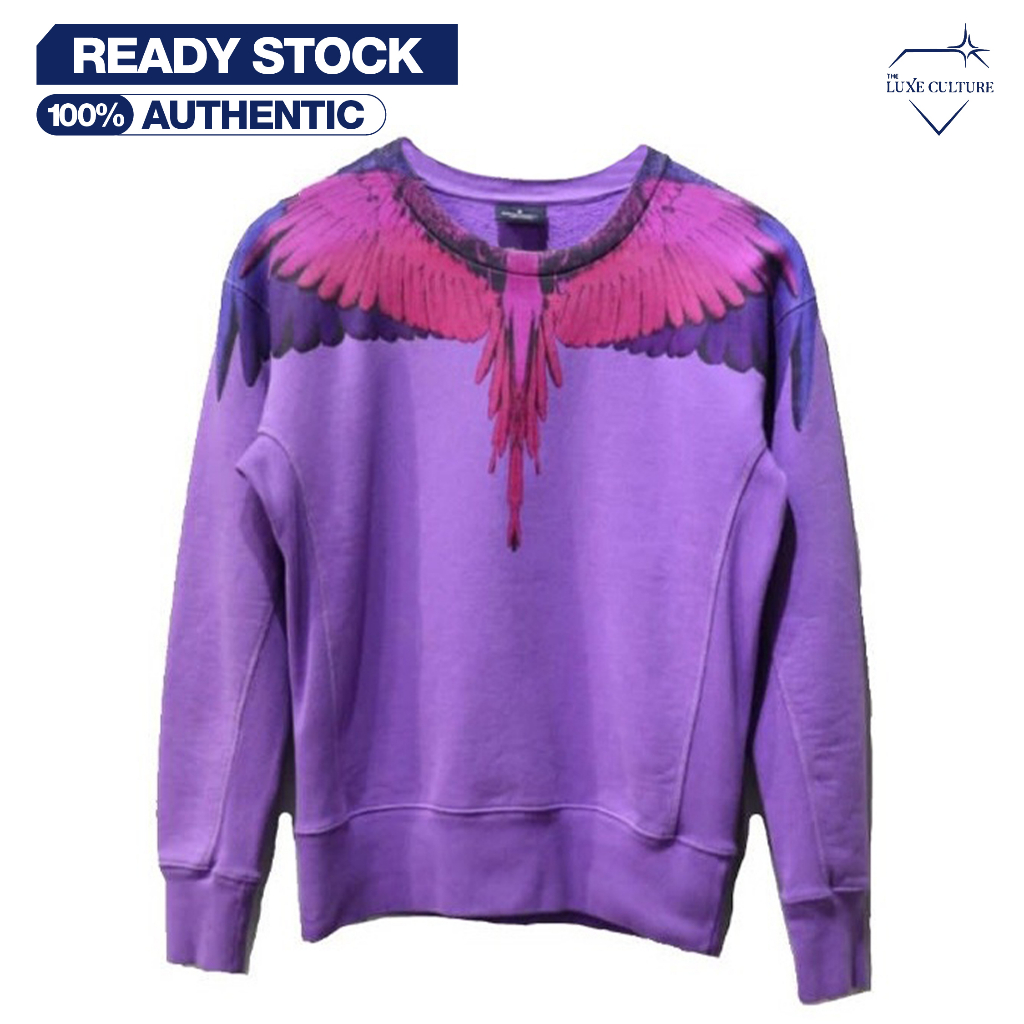 Marcelo Burlon Wing Purple Crewneck Sweater / Switer Jaket Pria Branded Original