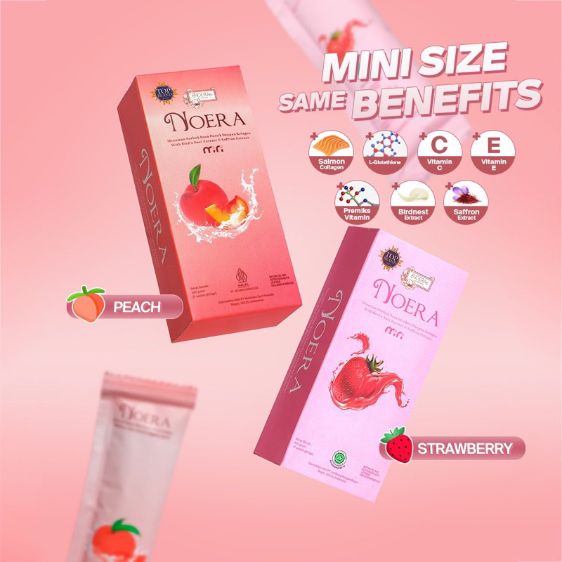 Mini Noera Collagen Drink - Travel Size | Minuman Pencerah Kulit with L-Glutathione | Collagen Beaut