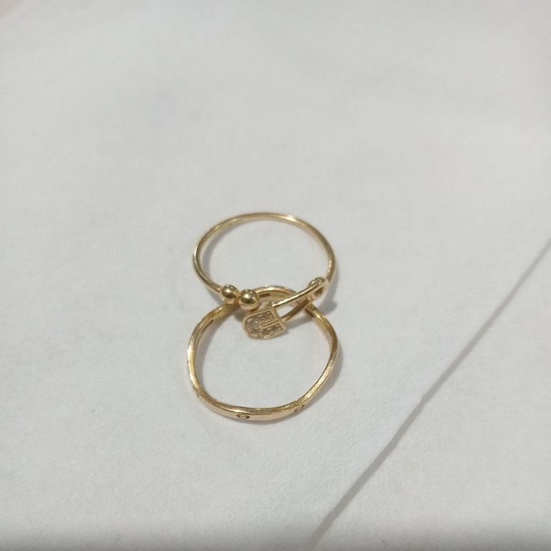 set Cincin emas 23 karat 10gr 15 gr
