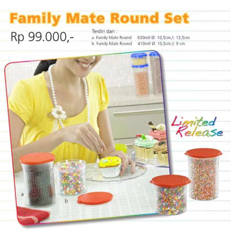 toples merah tupperware 1set isi 2pcs..