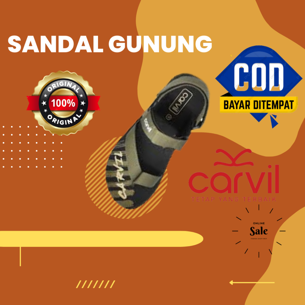 SANDAL GUNUNG CARVIL ARJUNA PRIA LAKI LAKI COWO ASLI ORIGINAL