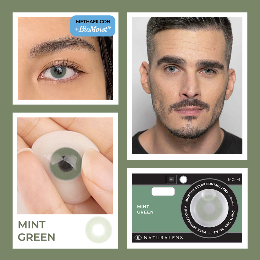 Naturalens Mint Green Monthly Softlens Biomoist (0 sd -10) Contact Lens