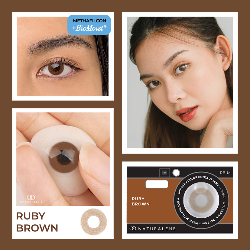 Naturalens Ruby Brown Monthly Softlens BioMoist (0 sd -10) Contact Lens