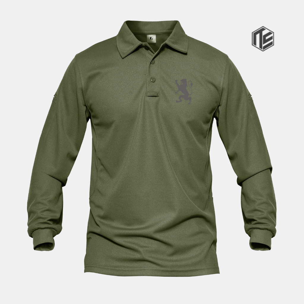 QH PROMO Kaos Polo Dewasa Lengan Panjang Giordano Lb Text Silver T-Shirt Baju Santai Baju Kerja