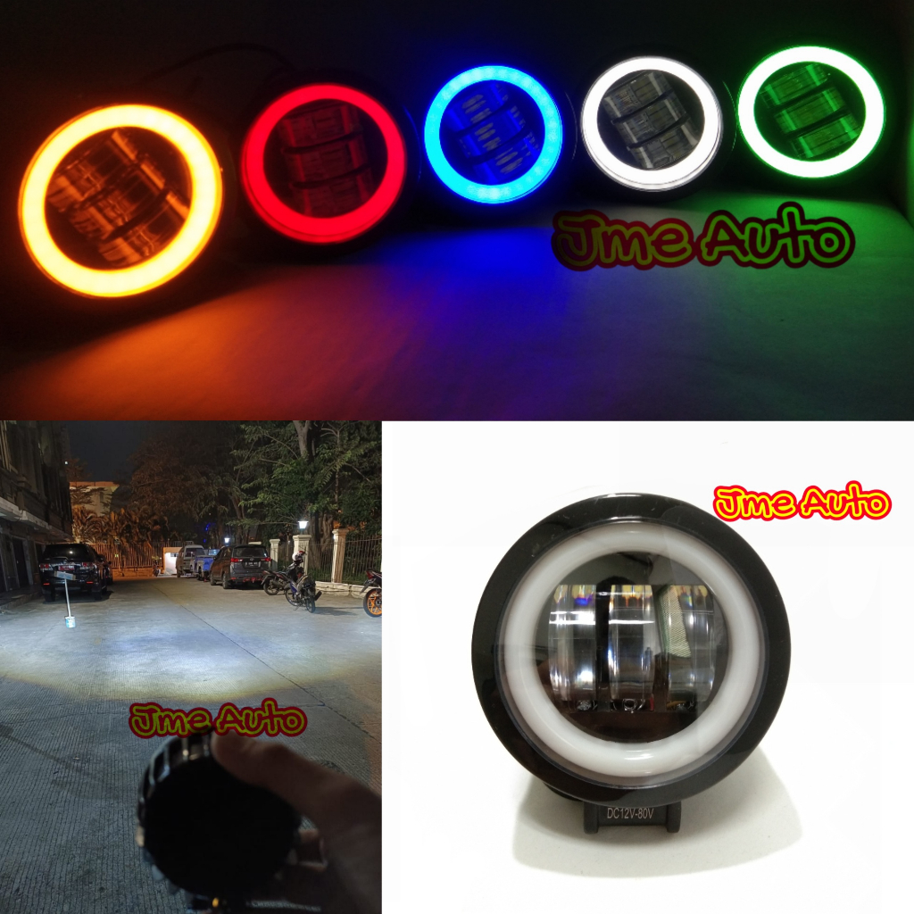 Lampu tembak led cwl 3 mata bulat lensa 6D Lampu Tembak tembak led mini daymker 3 mata lensa Lampu t