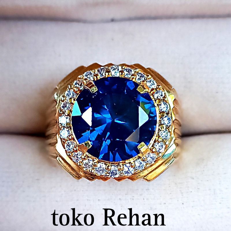 CINCIN BATU KING SAFIR ASLI MEWAH ELEGANT