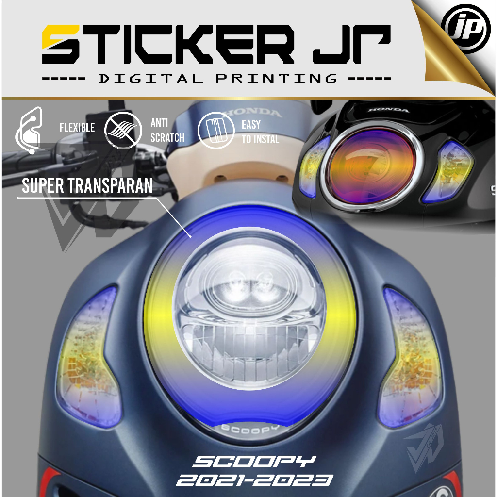 Stiker Lampu Alis+Sein Scoopy New 2021 GALAXI / Stiker Alis Stiker Sein RGB Scoopy Prestige / Stiker