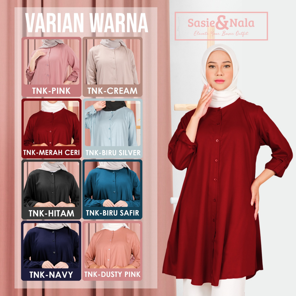 Tunik Wanita Premium Katun Rayon Twill  Adem dan Berkualitas