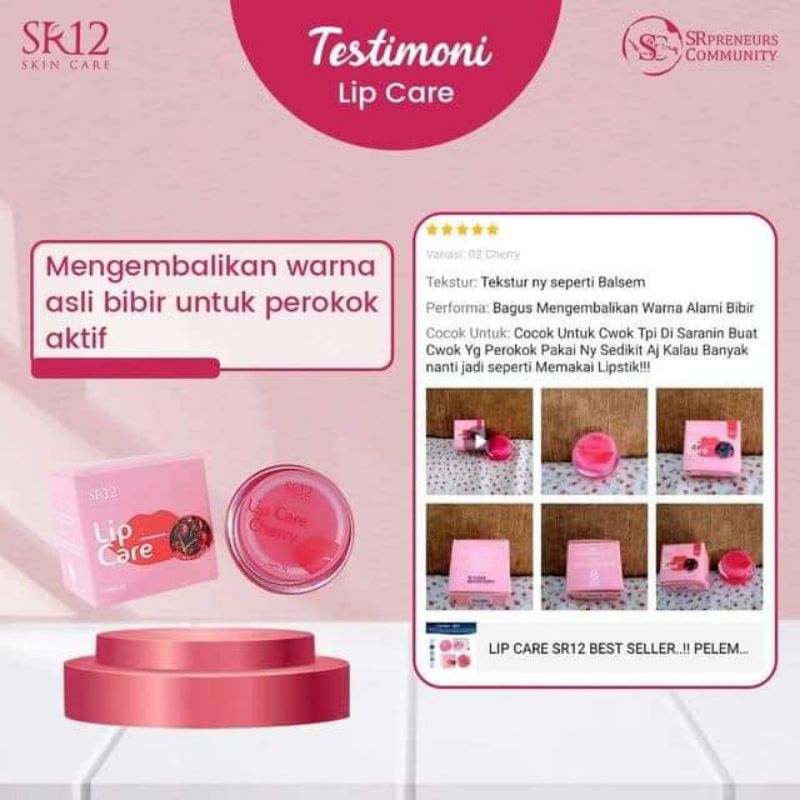 LIP CARE SR12 BEST SELLER.. PELEMBAB BIBIR/PEMERAH BIBI PERMANEN/PEMERAH BIBIR PEROKOK/LIP BALM/MENG
