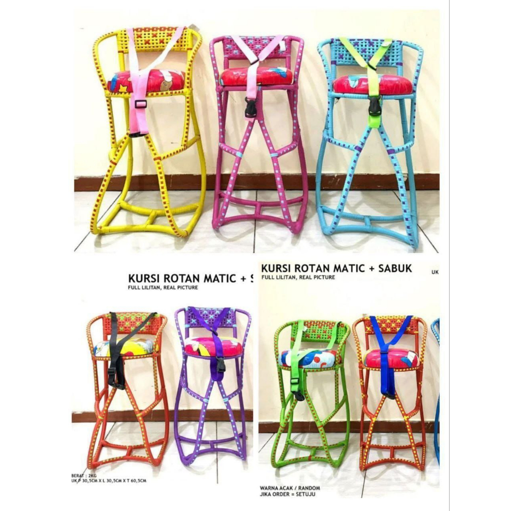 Kursi Rotan Motor Matic - Boncengan Anak Motor Matic - Kursi Bonceng Anak Motor Matic