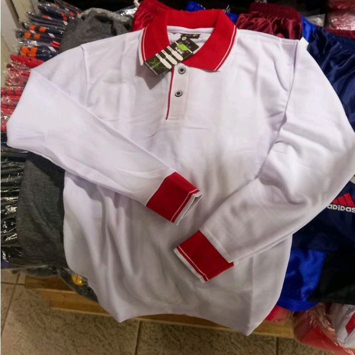 Kaos Polo Panjang MERAH PUTIH