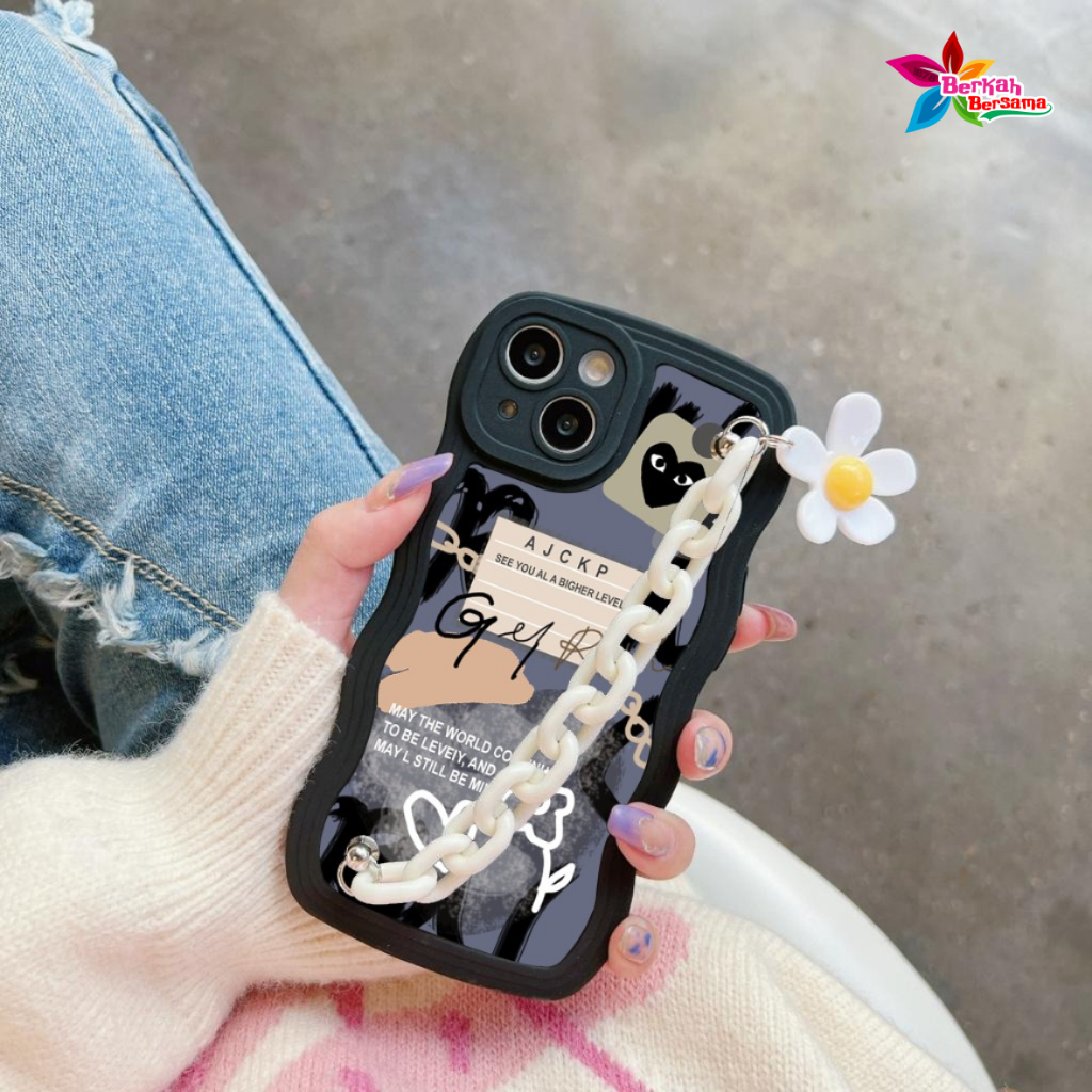 GC54 GC63 CASE CASING SILIKON WAVY WAVE CARACTER RANTAI BUNGA FOR IPHONE 13 PROMAX 14 MAX 14 PROMAX 