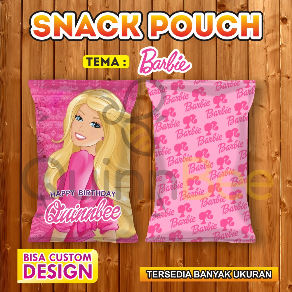 Snack Pouch Jumbo|Pouch Ultah|Kemasan Snack Ulang Tahun|Birthday Snack Pouch (Gratis Design) - BARBI