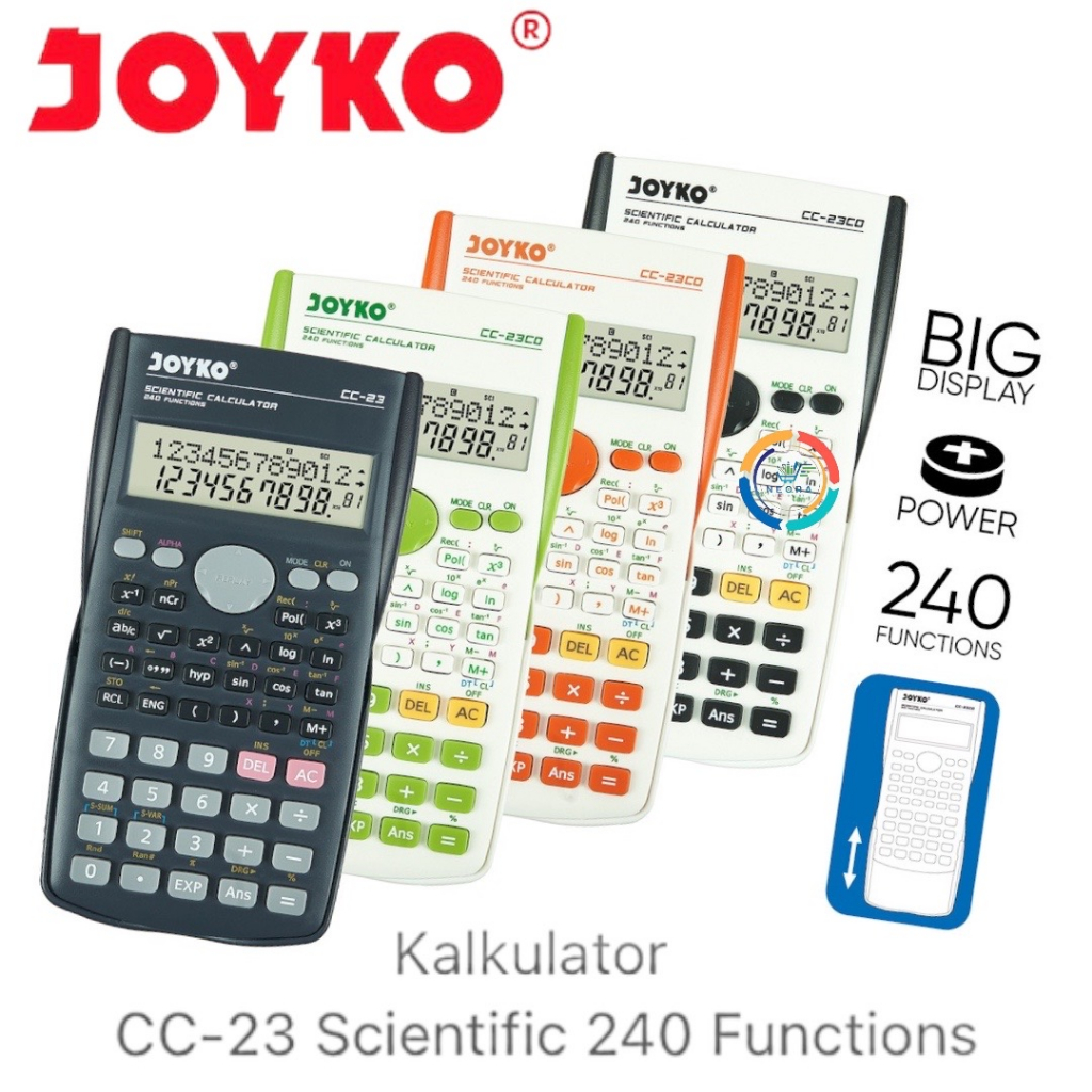 

Joyko Scientific Calculator CC-23CO | Kalkulator 240 Function