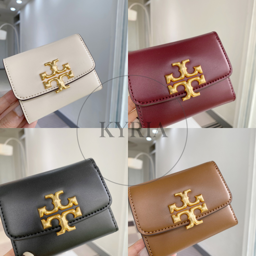 DOMPET WANITA WALLET WOMEN TB ELEANOR LEATHER TRIFOLD GOLDEN LOGO FOLDING NEW PRODUCT