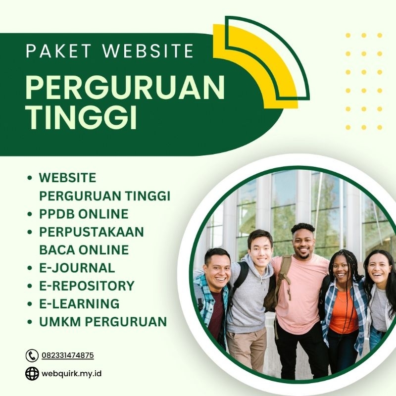 Jasa Website Perguruan Tinggi | PPDB Online | Perpustakaan Baca Online | E-Journal | E-Repository | 