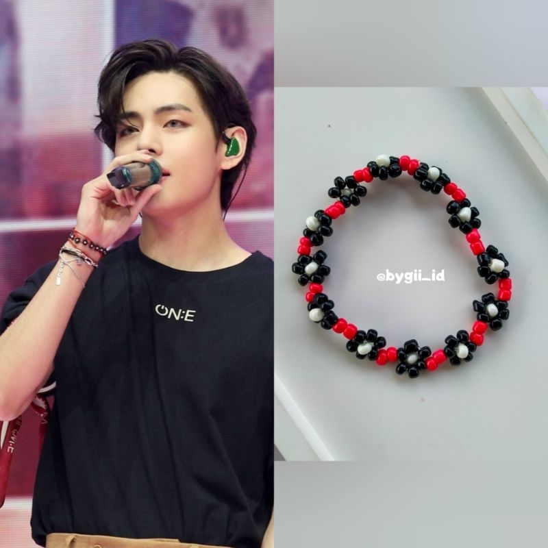 TAEHYUNG V BRACELET BEADS GELANG MANIK IDOL KPOP BTS MURAH