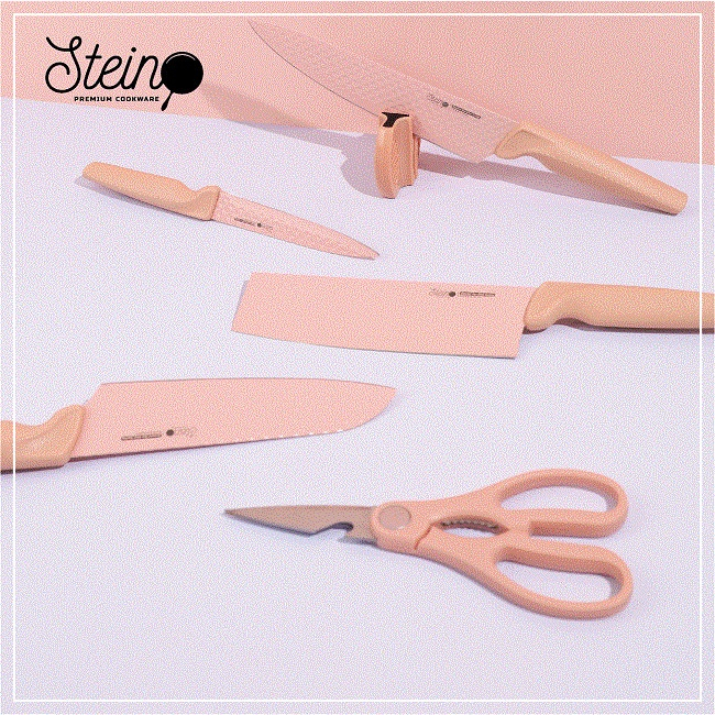 Pisau Dapur Ori Stein Cookware Diamond Knife Set 5 + Free Knife Sharpener