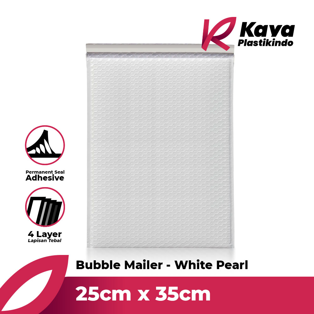 

Kantong Plastik Bubble Mailer Amplop Bubble - White Pearl 25cm x 35cm