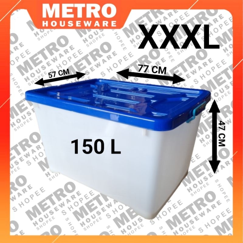 Conteiner Box 150 Liter Kotak Petak Plastik Container Tersedia Persegi Warna Merah Biru Hijau Ukuran