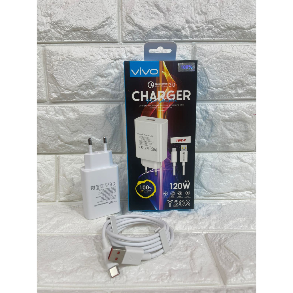 Charger vivo Y20s Ori 100% 120W Support FastCharging kompatible semua hp smartphone android