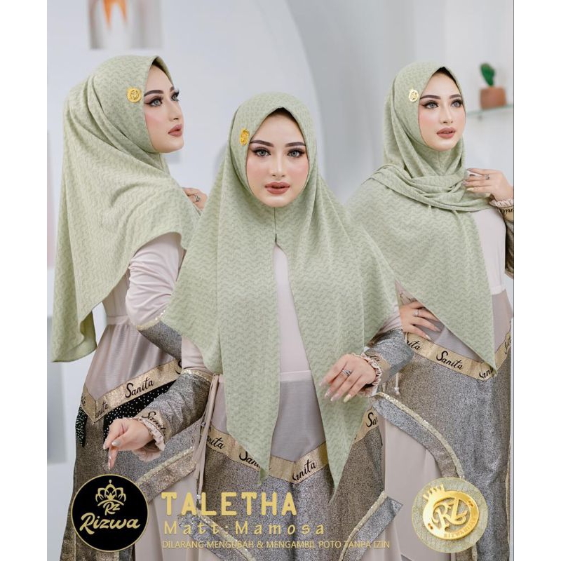 Jilbab segitiga instan taletha Jersey mamosa by rizwa hijab wanita muslim dewasa