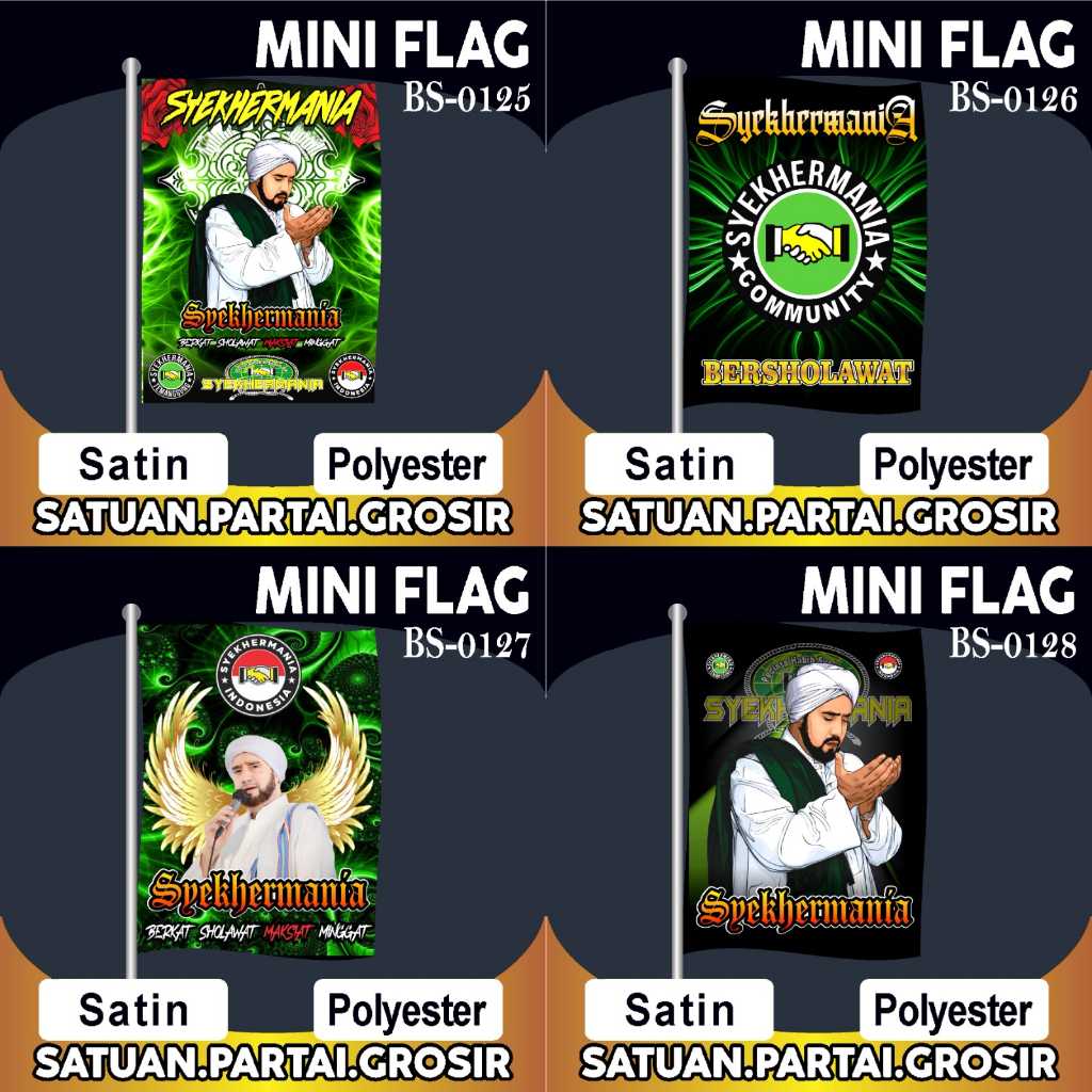 CETAK UMBUL-UMBUL SYEKHERMANIA/MINIFLAG BENDERA SYEKHERMANIA SHOLAWAT MURAH