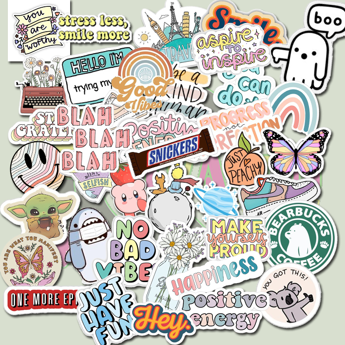 

( ISI 45PCS ) Stiker cutting vinyl aesthetic