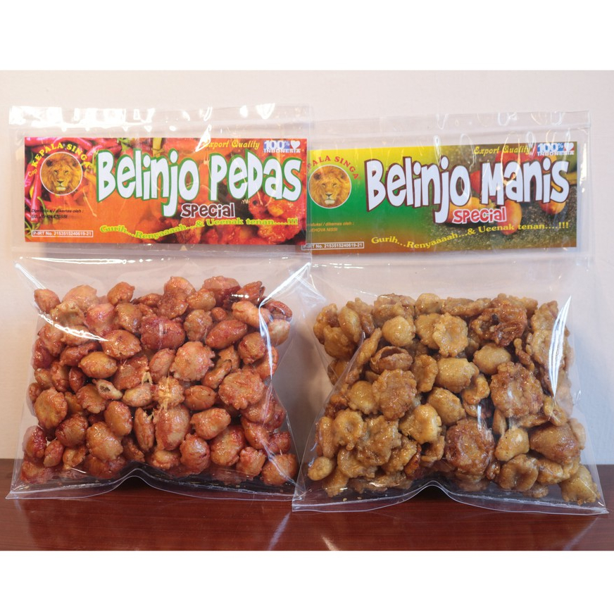 

BELINJO MELINJO PEDAS MANIS KEPALA SINGA | CAMILAN OLEH OLEH SURABAYA SNACK MAKANAN RINGAN KRIPIK