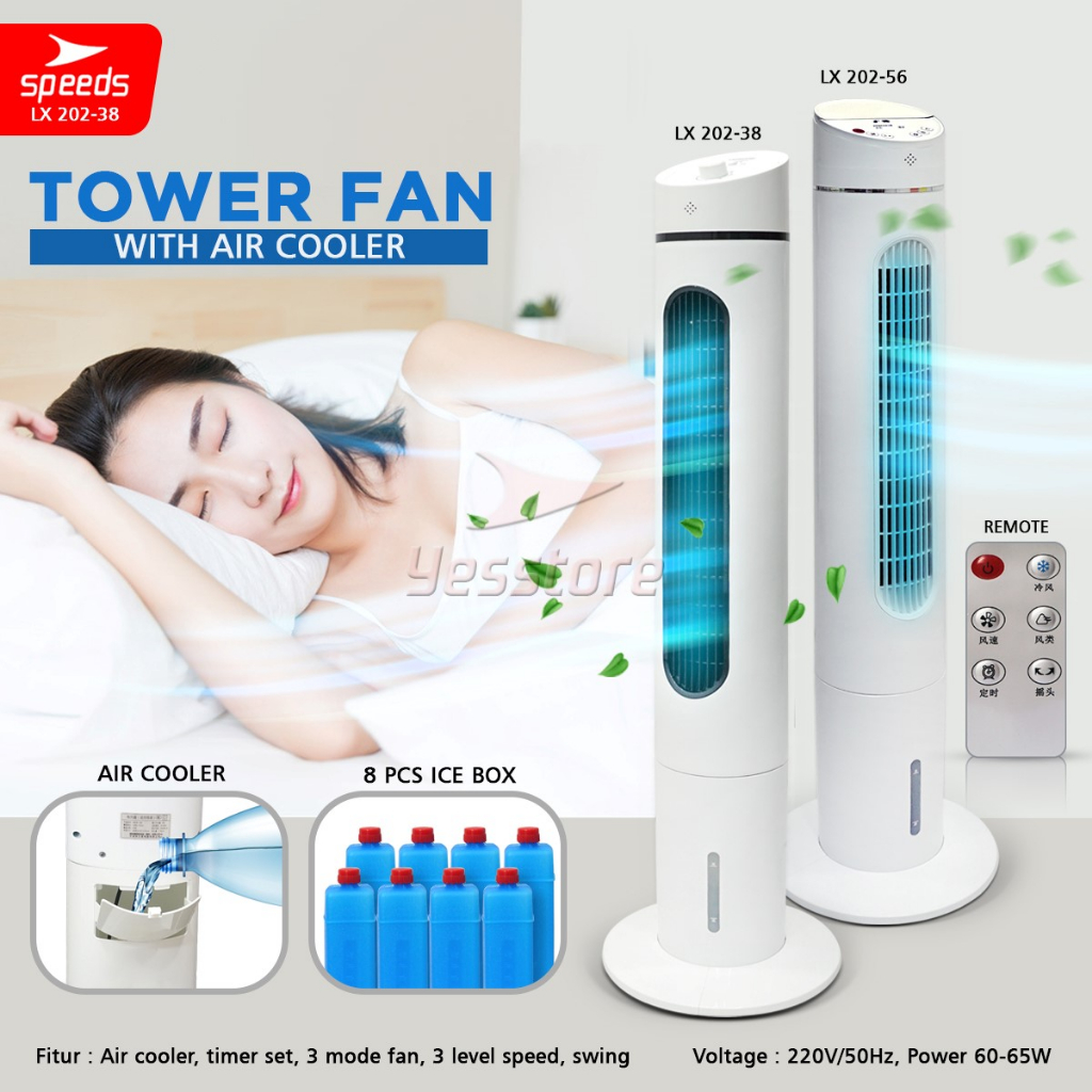 SPEEDS Tower Fan Air Cooler Kipas Lantai Listrik Kipas Elektrik Silent Tower Fan dengan 3 Mode Kecep