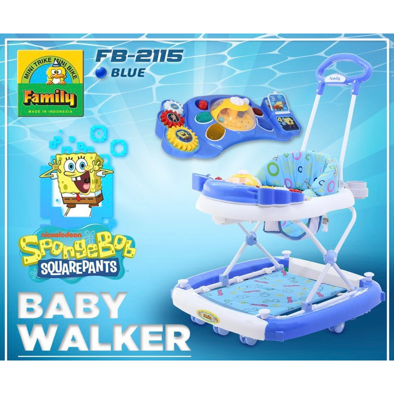 FAMILY Baby Walker 2115 Spongebob & Ayun Mainan Musik Lampu Rolex / Baby Walker Family Spongebob