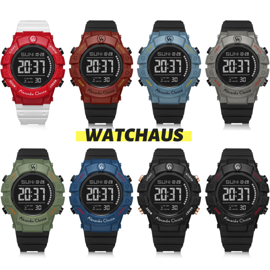 JAM TANGAN PRIA ALEXANDRE CHRISTIE AC9387 AC 9387 MHR DIGITAL RUBBER/ KARET STRAP