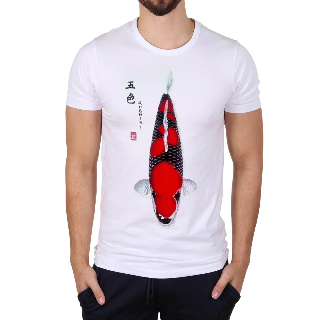 T-SHIRT Baju Kaos Ikan Koi Motif Kujaku Unisex Katun Combed / Kaos Koi Kujaku / Kaos pecinta ikan ko